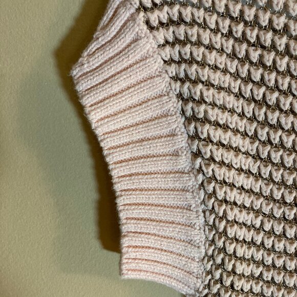 #134 Ann Taylor Pink Gold Thread Knit Top, Size XS - Picture 3 of 5